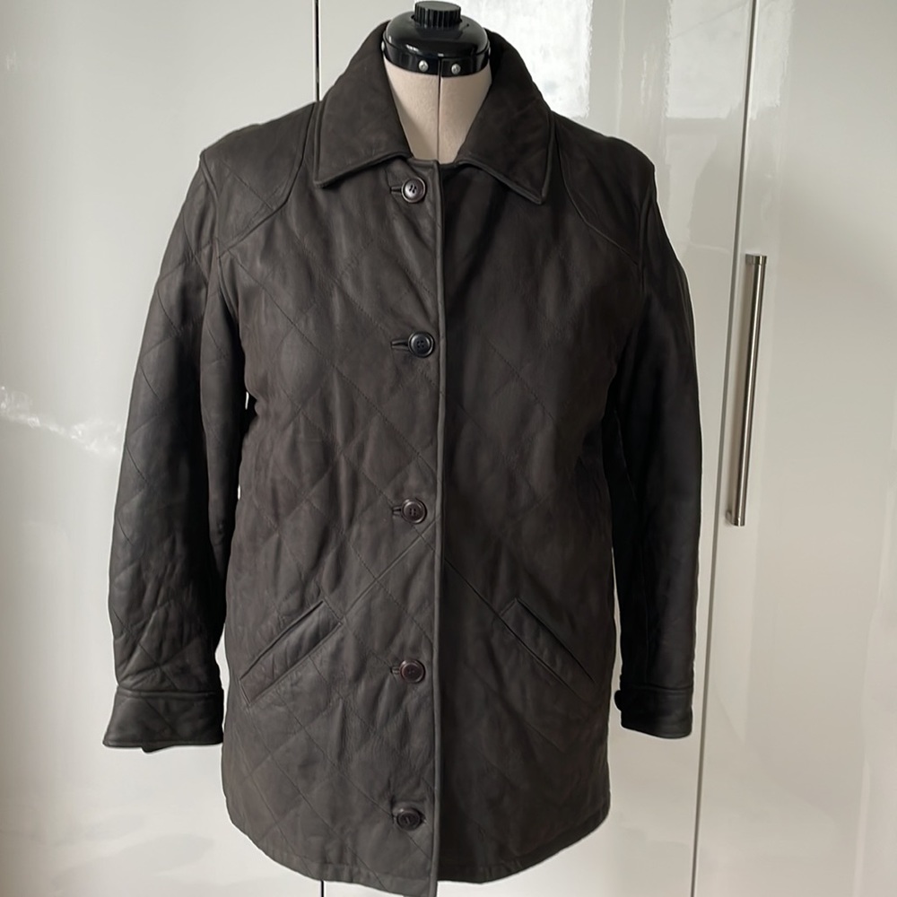 STUDIO SIENA Leather Jacket Color-Dark Gray Size-Medium NWOT